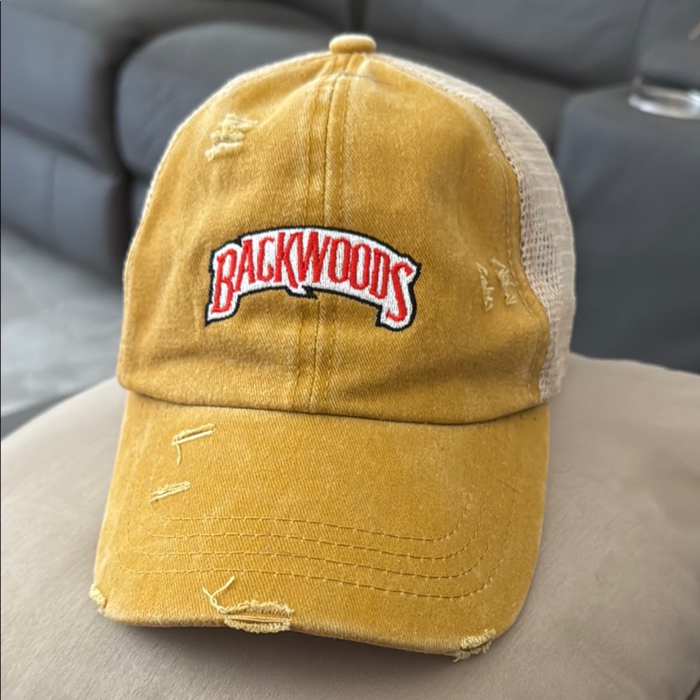 Yellow Backwoods Distressed Cap